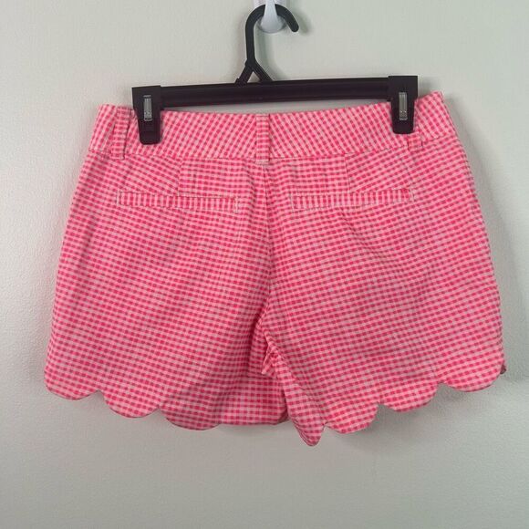 Lilly Pulitzer Pink Gingham Preppy Buttercup Chino Shorts Women's Size 2 - Picture 4 of 11